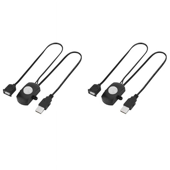 2X 5A DC5-24V Mini USB PIR Infrared Motion Sensor Detector Automatic Switch for LED Light Strip (Black),2 x PIR Motion Sensor Switch,Black