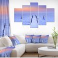 thumbnail image 1 of Jetty in Frozen Lake Netherlands - Wooden Sea Bridge Canvas Wall Art, 1 of 3