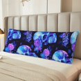 thumbnail image 4 of KLL Ultra Soft Microfiber Body Pillow Cover/Pillowcases 20"x54" with Hidden Zipper Closure-cool crystal Skull flower, 4 of 5