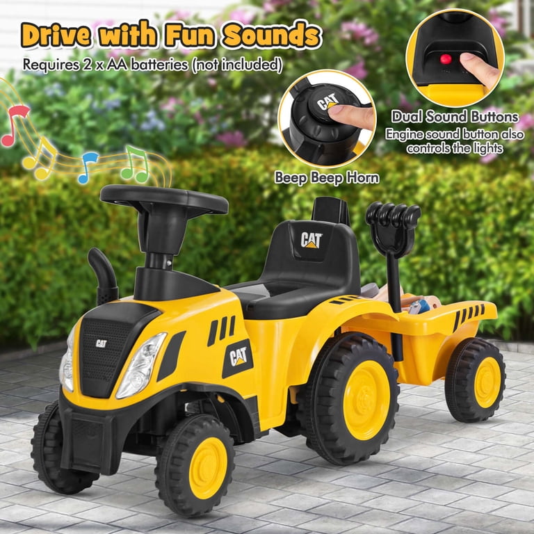 Costway Caterpillar Tractor Ride-On with Shovel & Trailer photo 6