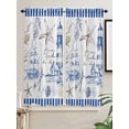 thumbnail image 2 of Navy Blue Coastal Bedroom Curtains 63 Inches length, Summer Nautical Lighthouse Starfish Window Treatment Curtain Drapes, Rod Pocket Curtain Panels for Living Room Kitchen, 42"x63", 2 Panels, 2 of 7