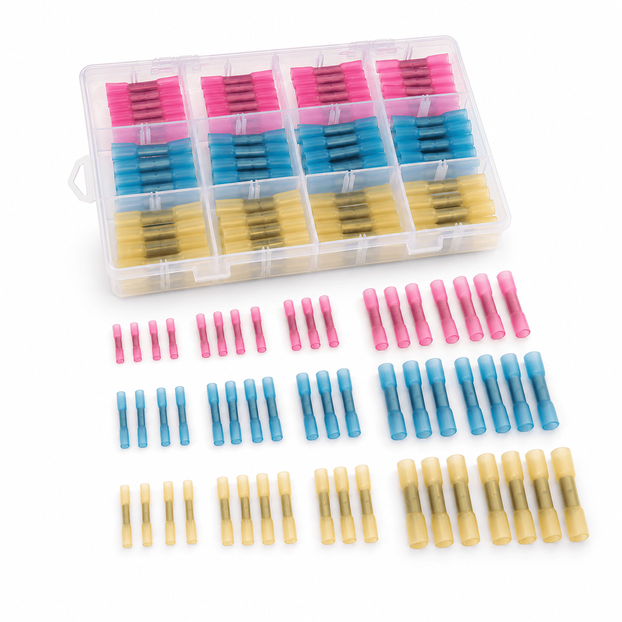 125-Piece Waterproof Wire Connector Kit with Storage Case (Red, Blue, Yellow)