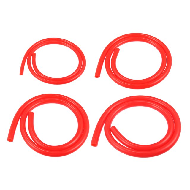 4PCS 3.3FT Manguera de tubo de vacío de silicona 5/32 1/4 5/16 3/8 ID 130PSI Presión máxima roja