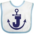 thumbnail image 3 of Inktastic Monogram J Nautical Anchor Boys or Girls Baby Bib, 3 of 4