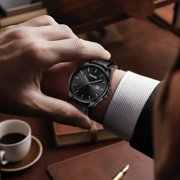 Watches for Man Minimalist Quartz Watch with Leather Strap & Calendar 30M Water Resistant Watch Gift for Man