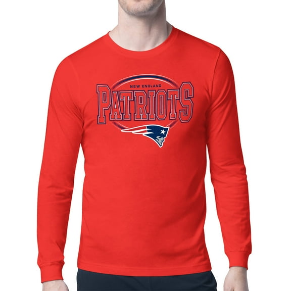 Men's Starter Red New England Patriots Team Track Graphic Long Sleeve T-Shirt