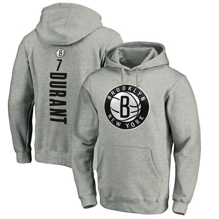 Men's Fanatics Branded Kevin Durant Heathered Gray Brooklyn Nets Playmaker Name & Number Pullover Hoodie