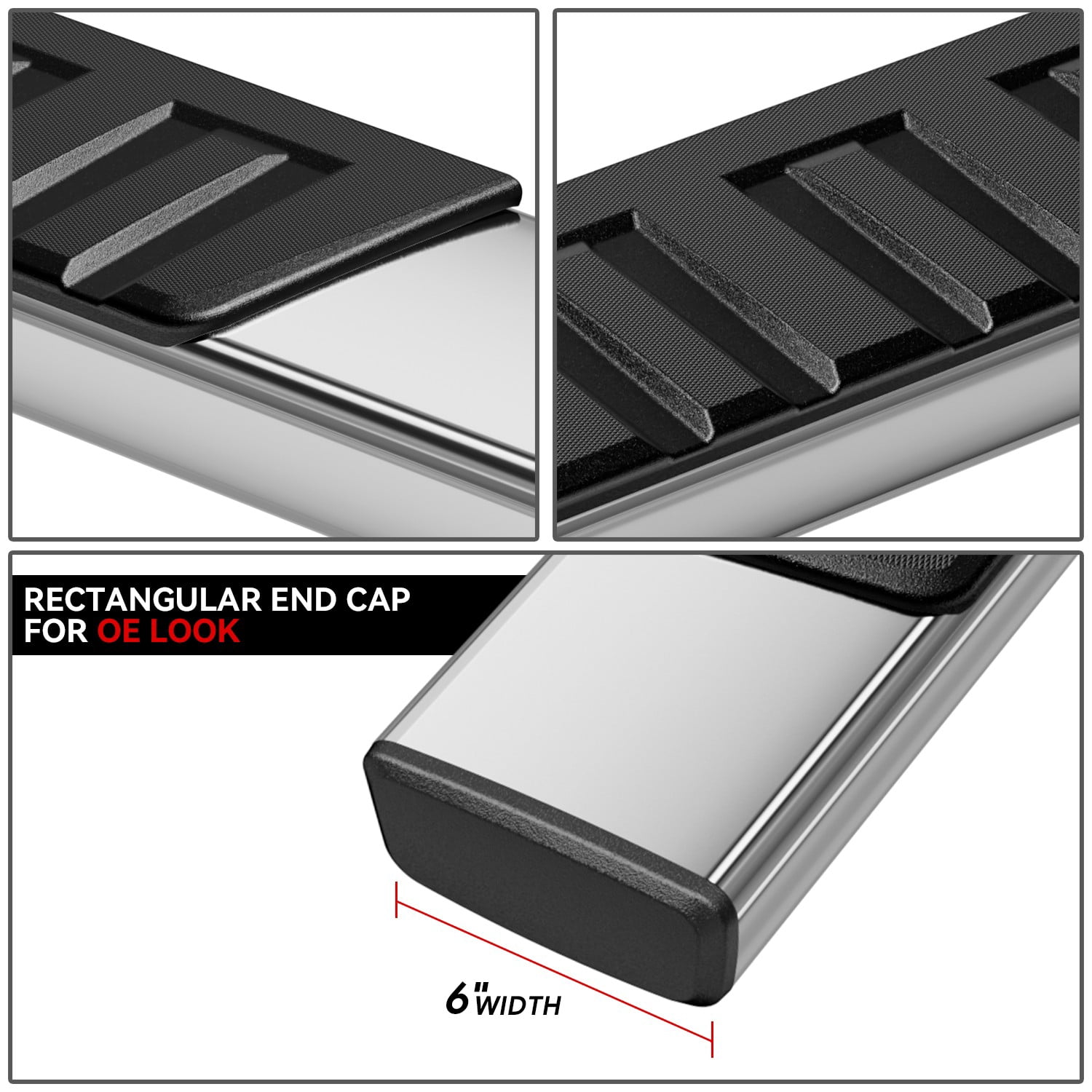 DNA Motoring For 07-19 Silverado Sierra Extended Cab Chrome SS 6" Running Board Side Step Nerf Bar