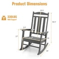 thumbnail image 4 of Costway Patio Rocking Chair Tout Temps HDPE Rocker Haut Porche Arrière Gris, 4 of 9