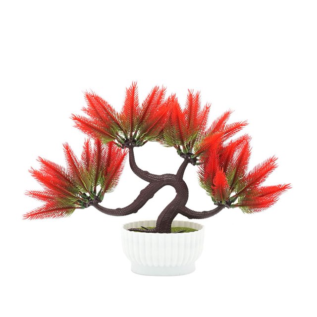 Flor artificial en maceta, simulación de planta en maceta, decoración para el hogar y la Oficina (rojo)