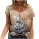 thumbnail image 2 of Pntutb Moda Mujer tops Verano Cuello en V Estampado Manga Corta Camiseta Casual Blusa Suelta Pntutb Pntutb-3338, 2 of 4