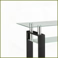 thumbnail image 5 of Black Minimalist Glass Top Coffee Table with 1 Shelf - Space-Saving Living Room Accent with Strong Metal Support, 5 of 6