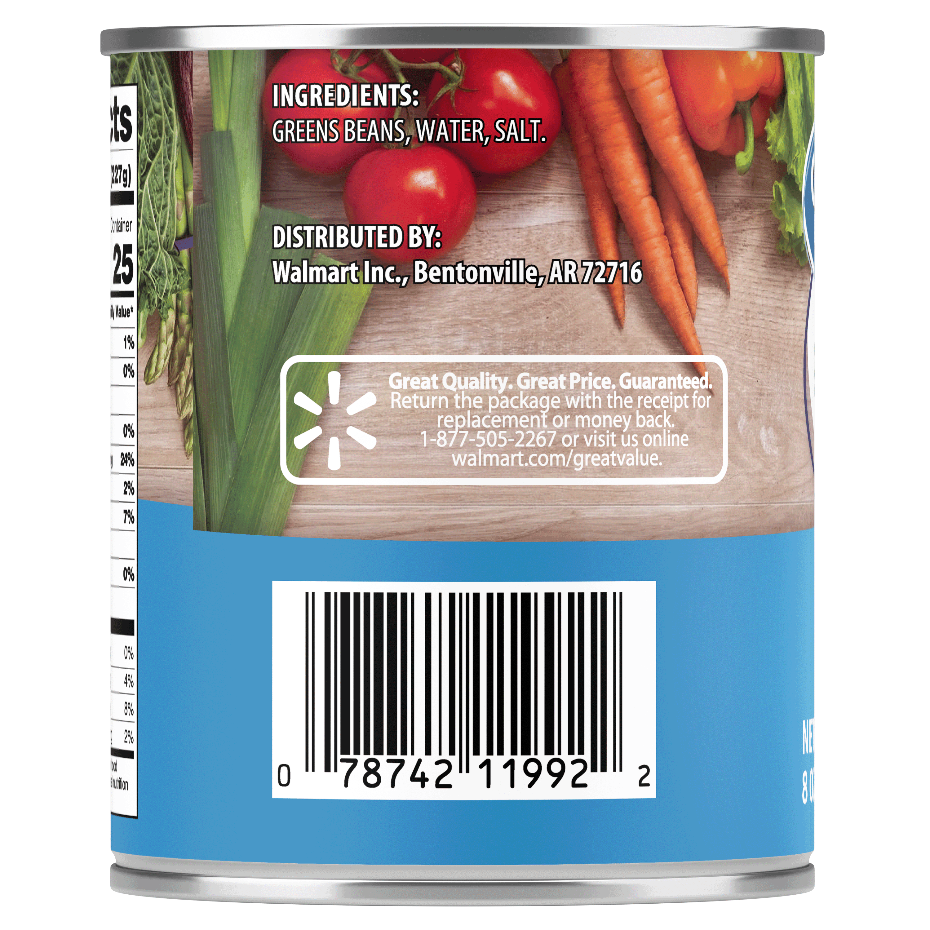 Great Value French Style Green Beans, 8 oz Can