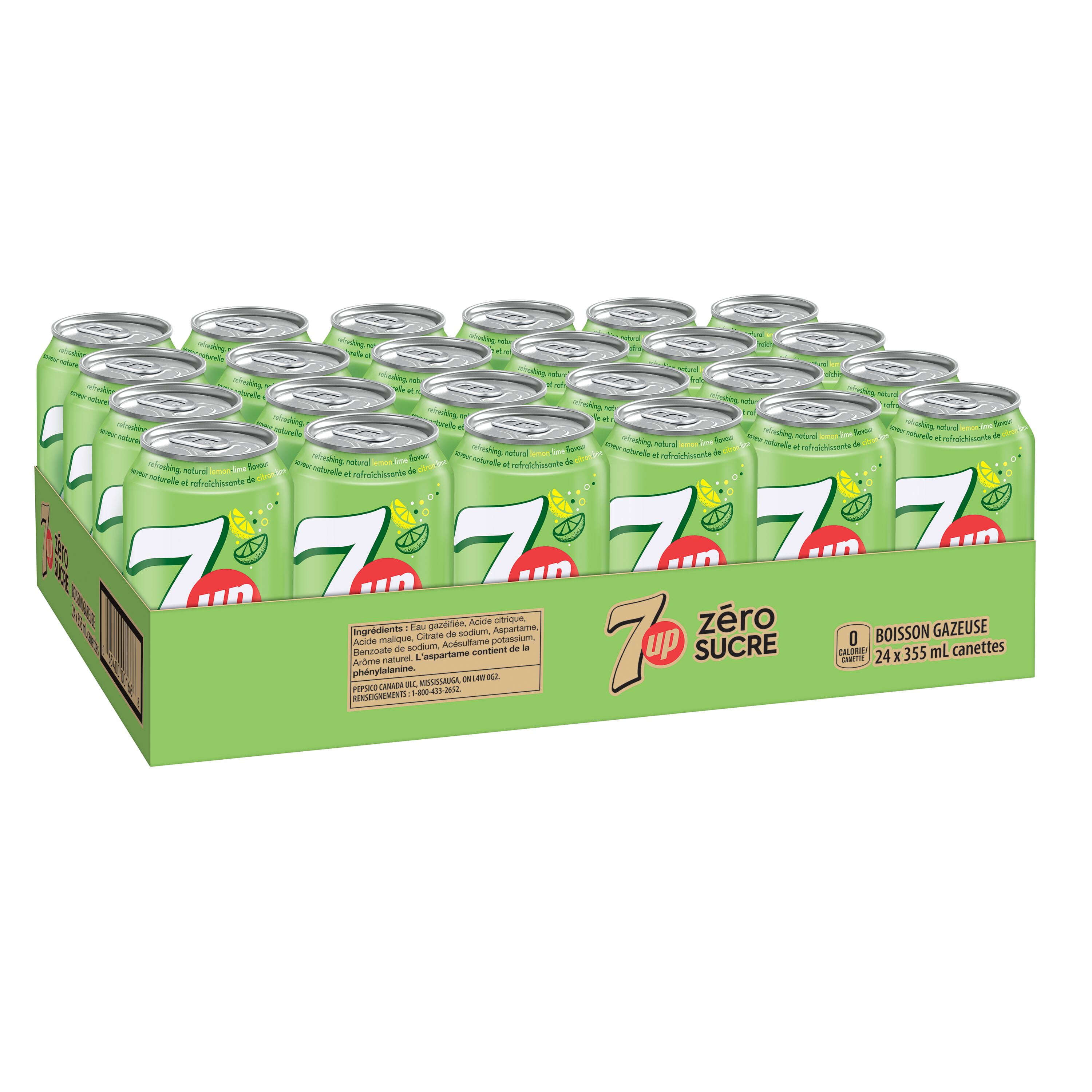 7UP Zero Lemon Lime Soft Drink 24 x355mL, Cans - Walmart.ca