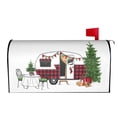 thumbnail image 3 of Fotbe Vintage Buffalo Plaid Christmas Camper Mailbox Covers Post Letter Box Cover Garden Decor Standard Size-21x18 in, 3 of 9