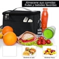 thumbnail image 3 of 2PCS Bolsa Lonchera Termica, Gran Capacidad, Aislamiento de Doble Capa, Bolsa de Almuerzo, con Asa y Correa Desmontable, para Trabajo, Escuela (Negro + Azul Marino), 3 of 4