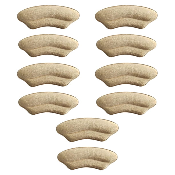 5 pares de almohadillas para el talón que previenen ampollas, transpirables y antideslizantes. Beige