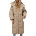 thumbnail image 4 of Pyhlmscde Women's Casual Long Waisted Thick Warm Cotton Down Coat, Winter Coats for Women, Long Puffer Coat Women, Winter Clothes for Women, 4 of 6
