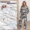 thumbnail image 6 of Glofpot Women's 2 Piece Outfits, Mock Neck Sweatsuits Loungewear Set Long Sleeve Sweatshirt, Wide Leg Sweatpants, Oversized Sweat Sets, Casual Tracksuit, Drawstring Activewear, Grey Camo, 6 of 7