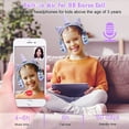 thumbnail image 4 of Qearfun Kids Headphones, Wireless Headphones for Toddler Unicorn Cat Ear Headphones for Boy Bluetooth Headphones with Mic Adjustable Headband, over on Ear Headset for Smartphones/School/Tablet/PC, 4 of 7