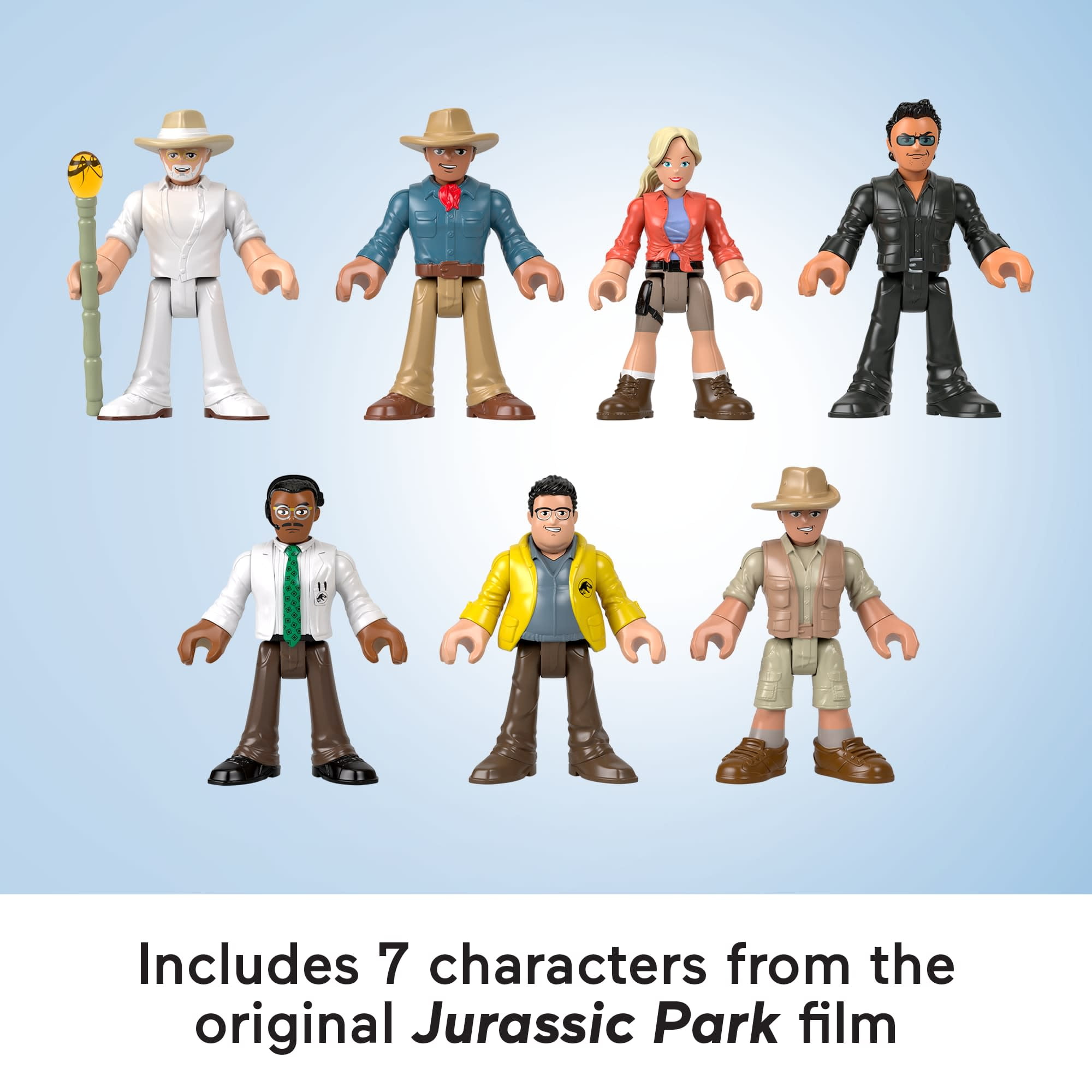 Imaginext Jurassic Park Dinosaur Recon 19-Piece Figure Playset for Kids, Classic Movie Characters