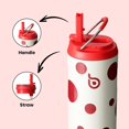 thumbnail image 3 of BOTTLE BOTTLE Insulated Water Bottle 24oz with Straw Lid and Handle for Sports Travel Gym Stainless Steel Water Bottles Double-Wall Vacuum Metal Leak Proof BPA-Free (Polka Pop), 3 of 7