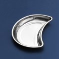 thumbnail image 1 of Plats en Forme de Pêche Coréenne Plateau Dessert 304 Acier Inoxydable Vaisselle Collation Assiette à Raviolis Durable Fournitures de Cuisine Classiques Argent-Lune, 1 of 6