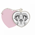 thumbnail image 1 of Goat Skull animal sketch ilustraciones Bolsa de viaje Mirror maquillaje corazón rosa, 1 of 4
