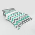 thumbnail image 3 of Ambesonne Chevron Bedding Set 3 Pcs, Geometric Wavy Zigzag, Twin XL, Seafoam Grey White, 3 of 3