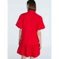 thumbnail image 3 of Free Assembly Women’s and Women's Plus Cotton Ruffle Mini Dress with Puff Sleeves, Sizes XS-4X, 3 of 5