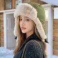 thumbnail image 2 of Fenny Beanie for Women Cold Weather Faux Fur Fuzzy Earmuffs Slouchy Women's Hats & Caps Green, 2 of 4