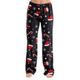 thumbnail image 2 of Christmas Pajama Pants for Women Snowflake Christmas Hats Graphic Soft Pj Bottoms Comfy Casual Lounge Sleepwear Pants Holiday Pajama Pants Navy,S, 2 of 5