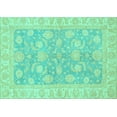 thumbnail image 1 of Ahgly Company Indoor Rectangle Oriental Turquoise Blue Traditional Area Rugs, 8' x 12', 1 of 4