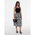 thumbnail image 3 of Time and Tru Women's Smocked Waist Cotton Midi Skirt, Sizes XS-XXXL, 3 of 6