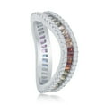 thumbnail image 2 of iJewelry2 Sterling Silver Rainbow Multicolor Baguette and Clear Round CZ Wavy Band Ring Size 6, 2 of 2