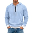 thumbnail image 4 of Hvogkswy Quarter Zip Hoodies for Men Solid Color Waffle Long Sleeve Hooded Sweatshirt Fall Outdoor Hiking Casaul Pullover Sweatshirts, 4 of 5