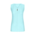thumbnail image 5 of Timegard Womens Tank Tops Eyelet V Neck Button Slim Fitting Sleeveless Tops Casual Summer Beach Vacation, 5 of 5