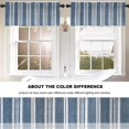 thumbnail image 2 of Striped Blue and White Kitchen Valances for Windows,Colorful Striped Fabric Blackout Valances Curtains Multilayer Polyester Drapes for Kitchen Bedroom 1 Pack 52X18 Inches, 2 of 6