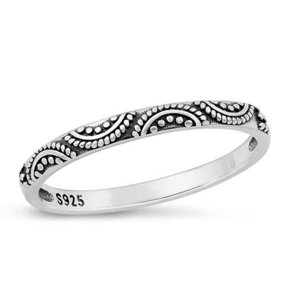 Oxidized Bali Style Ring .925 Sterling Silver Stacking Band Jewelry Female Male Unisex Size 6