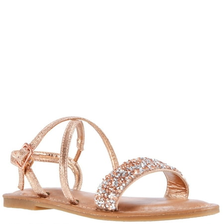

KIDPIK Girls Pebbled Strap Sandal Size: 9 Toddler - 6 Youth