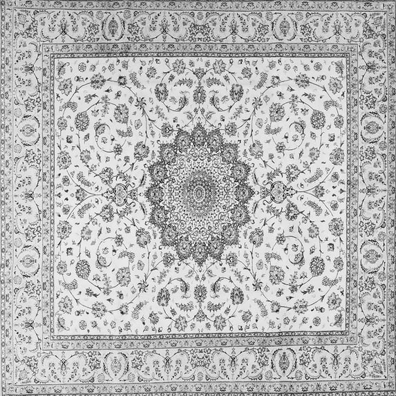 Ahgly Company Indoor Square Medallion Gray Traditional Area Rugs, 6' Square
