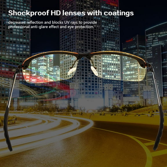 【HD Night Vision Glasses】Polarized Anti-Glare Goggles for Driving & Cycling - UV Protection & Shockproof