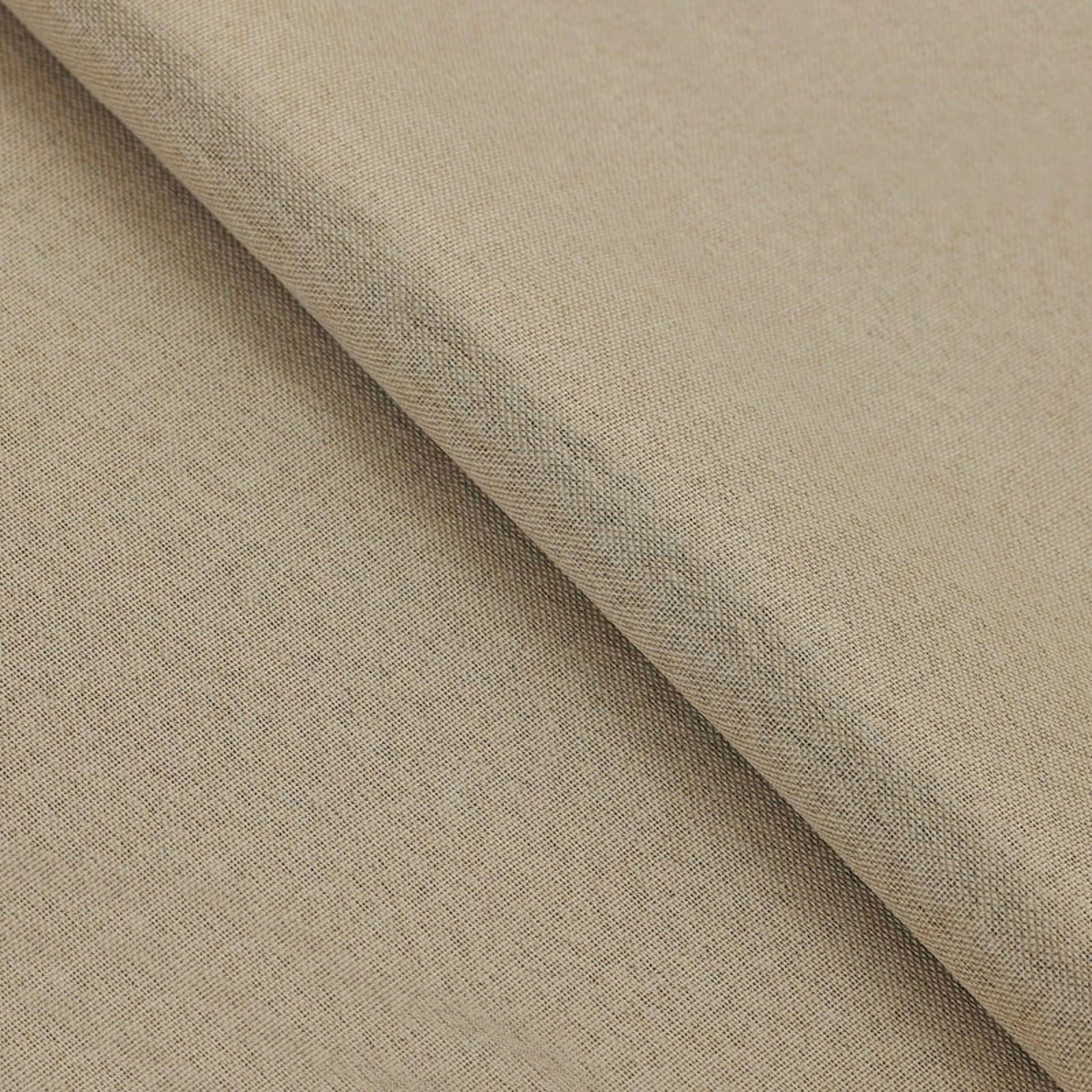 Superior Linen Blackout Curtains Set of 2, Grommet Header Curtain Panel Pair, Frosted Almond, 42"W x 84"L