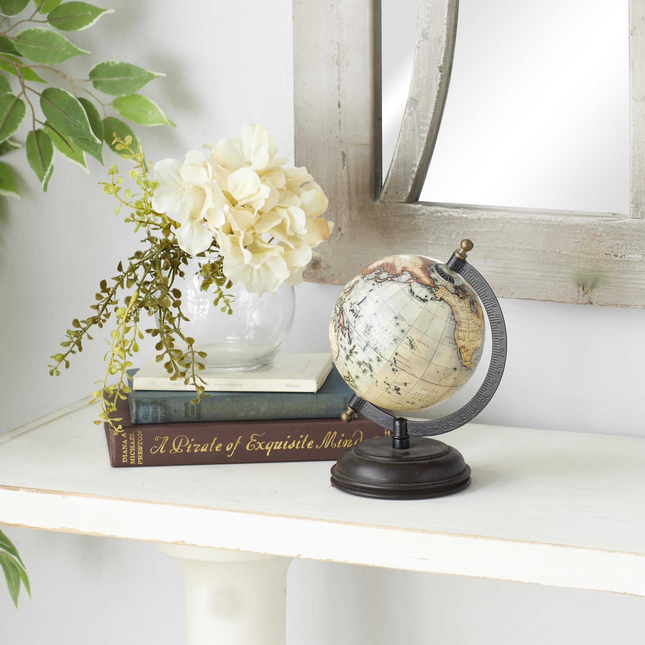 DecMode 6" Cream World Map Globe