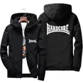 thumbnail image 2 of Hardcore-Chaqueta cortavientos con capucha para hombre, abrigo de piloto con cremallera, impermeable, cortavientos, prendas de vestir deportivas de secado rápido, 2 of 5