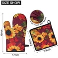 thumbnail image 6 of Red Leaf Sunflower Pattern Kitchen Oven Mitt and Pot Holder Sets 2 Pcs for Baking, Cooking and Grilling, Heat Resistant Up To 392 °F, 6 of 7