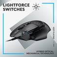 thumbnail image 5 of Logitech G502 X Wired Gaming Mouse - LIGHTFORCE hybrid optical-mechanical primary switches, HERO 25K gaming sensor, compatible with PC - macOS/Windows - Black, 5 of 6