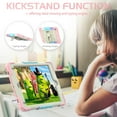 thumbnail image 3 of XYX For iPad 6th/5th Generation Case 9.7 inch 2018/2017, 3in1 Heavy Duty Shockproof Tablet Case with Stand, Shoulder Strap, Rainbow Pink, 3 of 7