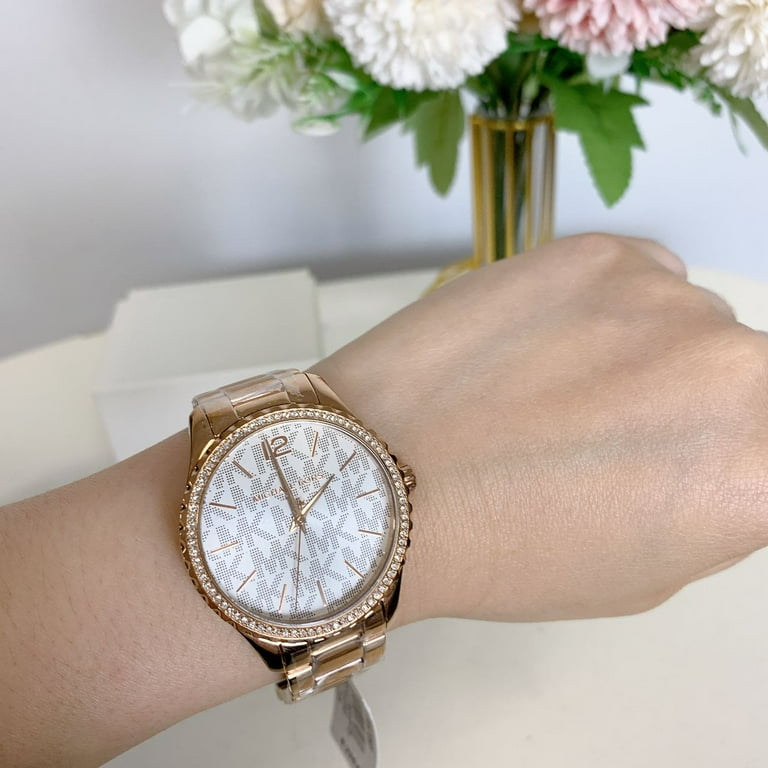 SALE!Michael Kors Layton ローズゴールド-Tone Bracelet Michael Kors Layton Women's Rose Gold Stainless Steel Watch