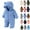 A Blue, variant on Newborn Baby Fleece Footie Snowsuit Unisex Winter Warm Thicken Zip Up Hooded Outfits for Girls Boys